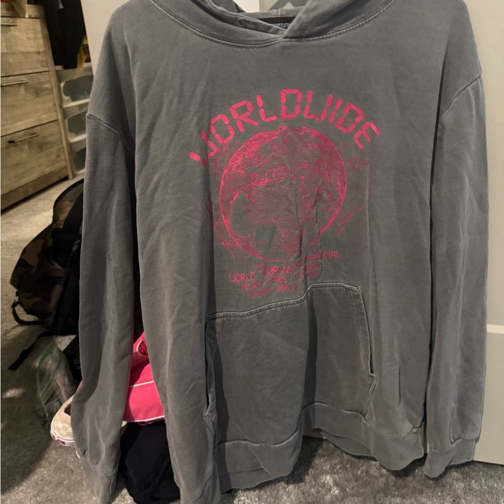 PrettyLittleThing Charcoal Hoodie with Branded Neck Label